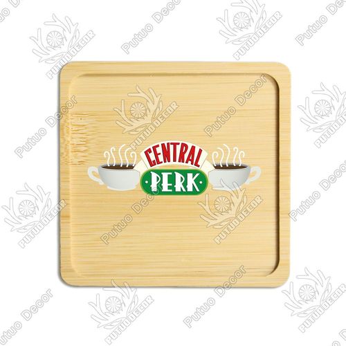 Putuo Decor-Sous-Verres En Bois De Bambou Naturel,1 Pièce,Forme Carrée Classique,Pour Jardinière En Bois D'escalade,Fourniture De Jardinage,Anti-Décoloration,Décor De Maison - Type Bcs00107