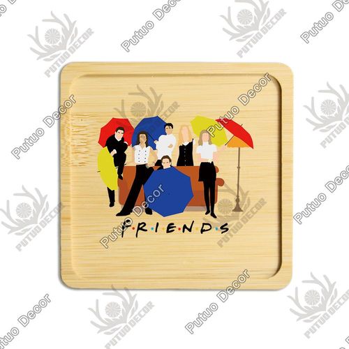 Putuo Decor-Sous-Verres En Bois De Bambou Naturel,1 Pièce,Forme Carrée Classique,Pour Jardinière En Bois D'escalade,Fourniture De Jardinage,Anti-Décoloration,Décor De Maison - Type Bcs00100