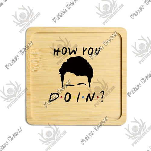 Putuo Decor-Sous-Verres En Bois De Bambou Naturel,1 Pièce,Forme Carrée Classique,Pour Jardinière En Bois D'escalade,Fourniture De Jardinage,Anti-Décoloration,Décor De Maison - Type Bcs00114