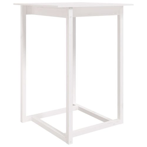 Vidaxl Table De Bar Blanc 80x80x110 Cm Bois Massif De Pin