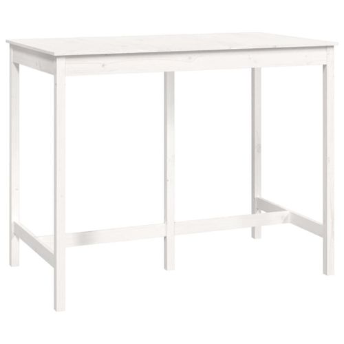 Vidaxl Table De Bar Blanc 140x80x110 Cm Bois Massif De Pin
