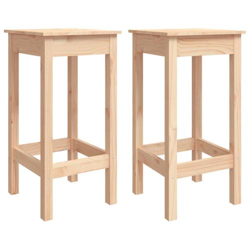 Vidaxl Chaises De Bar 2 Pcs 40x40x78 Cm Bois De Pin Solide