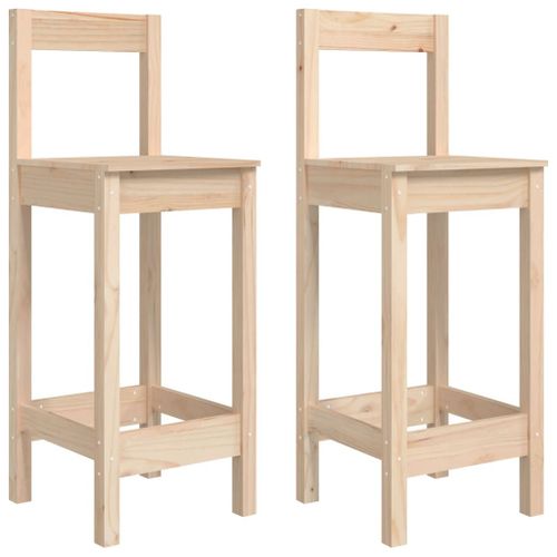 Vidaxl Chaises De Bar 2 Pcs 40x41,5x112 Cm Bois De Pin Solide