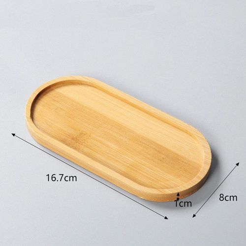 Pot De Fleur En Bois D'escalier Multi Bambou,Dessous De Verre,Assiette Décorative De Cuisine,Dessous De Verre Créatif,Polymères De Tasse À Café - Type 16.7x8cm Oval