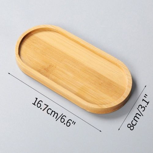 Pot De Fleur En Bois D'escalier Multi Bambou,Dessous De Verre,Assiette Décorative De Cuisine,Dessous De Verre Créatif,Polymères De Tasse À Café - Type Oval-16.7cm