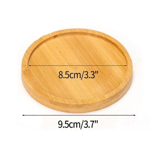 Pot De Fleur En Bois D'escalier Multi Bambou,Dessous De Verre,Assiette Décorative De Cuisine,Dessous De Verre Créatif,Polymères De Tasse À Café - Type Round-9.5cm