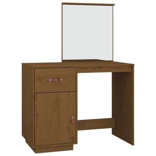 Vidaxl Coiffeuse Marron Miel 95x50x134 Cm Bois De Pin Massif