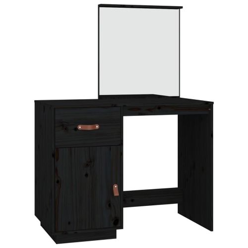 Vidaxl Coiffeuse Noir 95x50x134 Cm Bois De Pin Massif