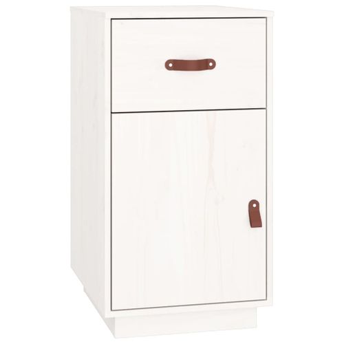Vidaxl Armoire De Bureau Blanc 40x50x75 Cm Bois Massif De Pin