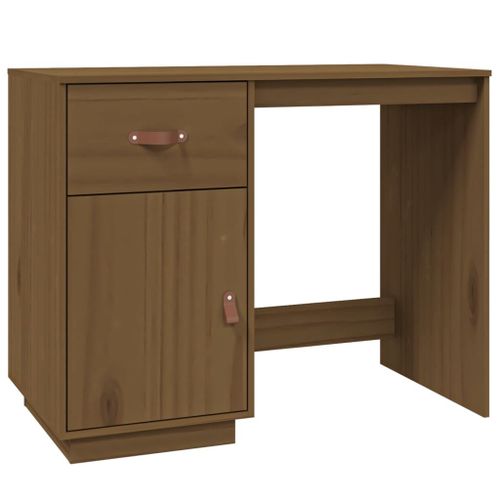 Vidaxl Bureau Marron Miel 95x50x75 Cm Bois Massif De Pin
