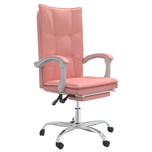 Vidaxl Fauteuil Inclinable De Bureau Rose Similicuir