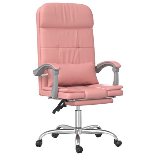 Vidaxl Fauteuil De Massage Inclinable De Bureau Rose Similicuir