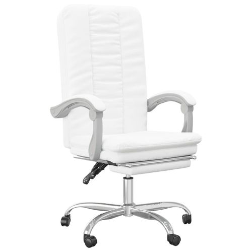 Vidaxl Fauteuil Inclinable De Bureau Blanc Similicuir