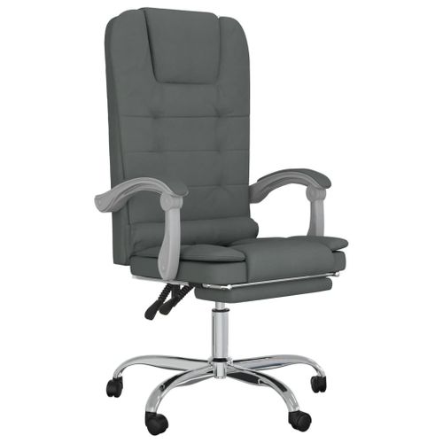 Vidaxl Fauteuil De Massage Inclinable De Bureau Gris Foncé Tissu
