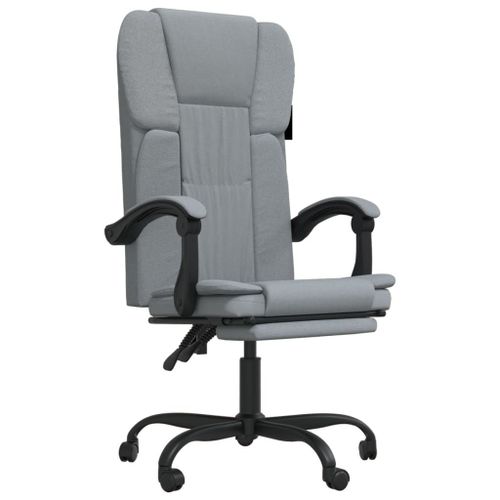 Vidaxl Fauteuil Inclinable De Bureau Gris Clair Tissu