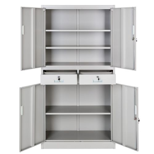 Armoire Métallique De Classement Avec 2 Tiroirs - Gris