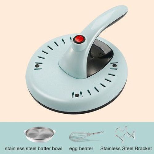 DMWD-Crêpière électrique automatique antiarina,poêle à pizza,crêpes,application de cuisine domestique,rouleau à ressort - Type Blue Steel bowl
