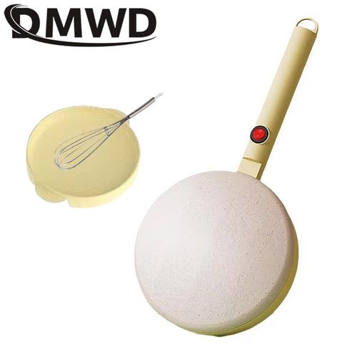 DMWD-Crêpière électrique pour aliments chinois,machine à rouleaux de printemps,plaque chauffante antiarina,poêle à gâteau,pizza,machine à crêpes,220V - Type Yellow White coating