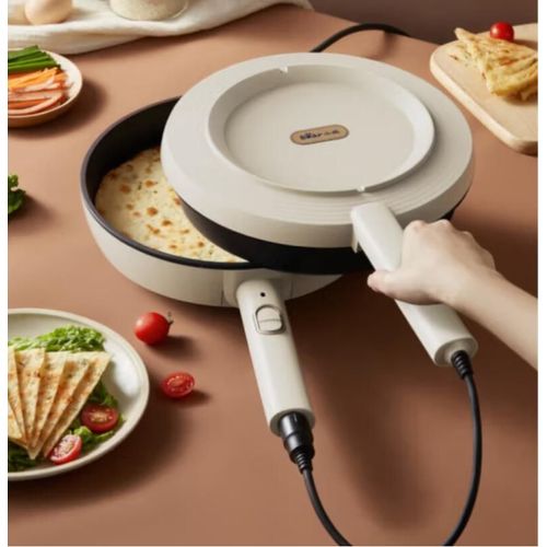 Ustensiles de cuisson électriques chauffants double face,crêpière,poêle à frire,crêpes,scones,pizza,poêle sèche,petit déjeuner,220V - Type green