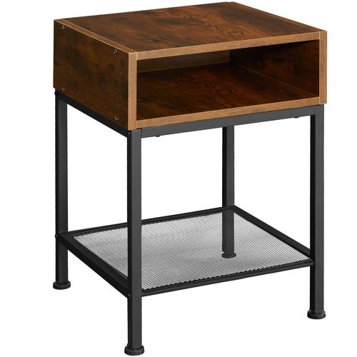 Table De Chevet Harlow 40,5x40,5x52,5cm - Bois Foncé Industriel