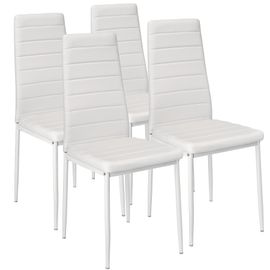 Lot De 4 Chaises Avec Surpiqûre - Blanc