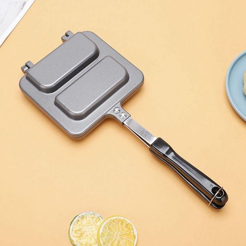 Poêle À Sandwich Antiarina Double Face,Moule À Frire Pour Petit-Déjeuner,Crêpière,Toast Pour Cuisinières À Gaz Domestiques - Type Silver #J