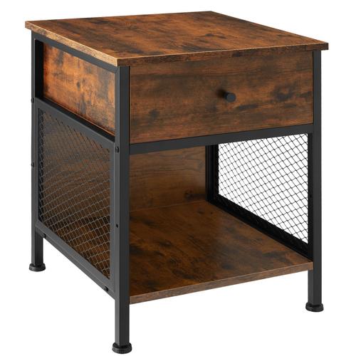 Table De Chevet Killarney 45x46x55,5cm - Bois Foncé Industriel