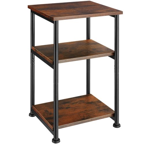 Table D'appoint Memphis 34x30x59cm - Bois Foncé Industriel