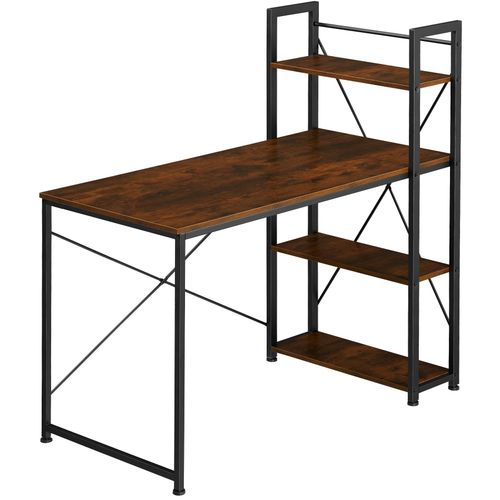 Bureau Informatique Hershey 122x61x120cm - Bois Foncé Industriel