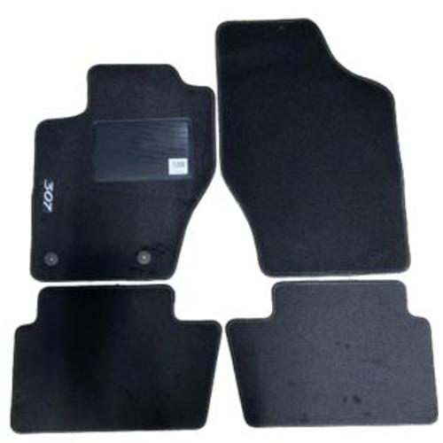 Kit 4 Tapis De Sol Auto Pour Peugeot 307 De 2001-2008, Avec Sigle 307, Avec Clips, Neuf