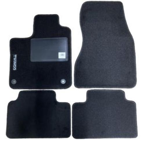 Kit 4 Tapis De Sol Auto Pour Renault Twingo Depuis 2014, Avec Sigle Twingo, Avec Clips, Neuf