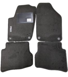 Kit 4 Tapis De Sol Auto Pour Volkswagen Polo 2001-2005, Avec Sigle Polo, Avec Clips Ovale, Neuf