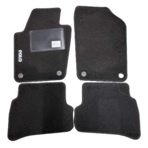 Kit 4 Tapis De Sol Auto Pour Volkswagen Polo 2014-2017, Avec Sigle Polo, Avec Clips, Neuf