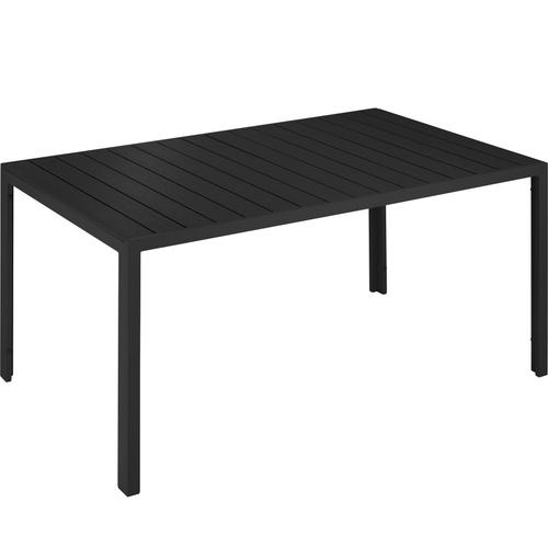 Table De Jardin Bianca 150 X 90 Cm Pieds Réglables En Hauteur - Noir/Noir