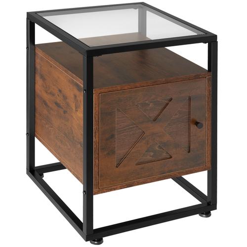 Table De Chevet Kidderminster 40x43x60,5cm - Bois Foncé Industriel