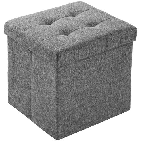 Cube Coffre De Rangement Pliable En Polyester 38x38x38cm - Gris Clair