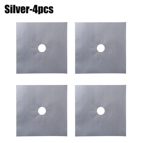 Polymères de protection réutilisables pour cuisinière à gaz,protecteur de Eva,couverture de doublure de tampon,livres de cuisine,12 pièces - Type silver-4pc
