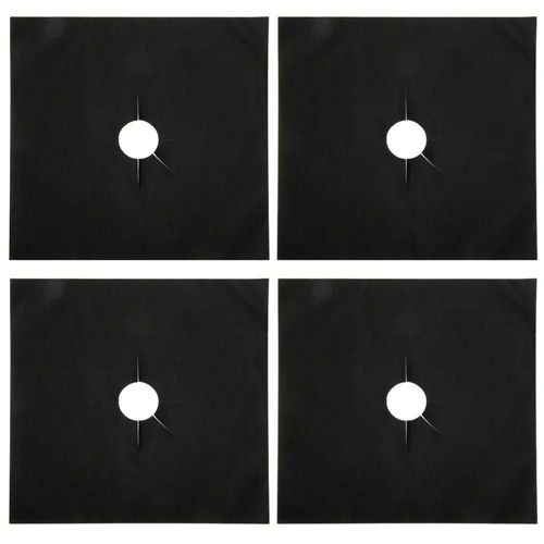 Protecteurs de cuisinière à gaz,1/2/4 pièces,revêtement de couverture de cuisinière,tampon en polymères propres,accessoires de cuisine - Type 4PCS Black