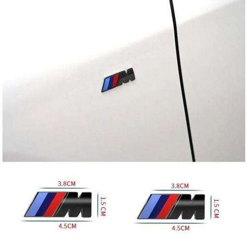 2 X Emblème En Métal Logo Bmw M Sigle Badge Chromé-4,5x1,5 Cm