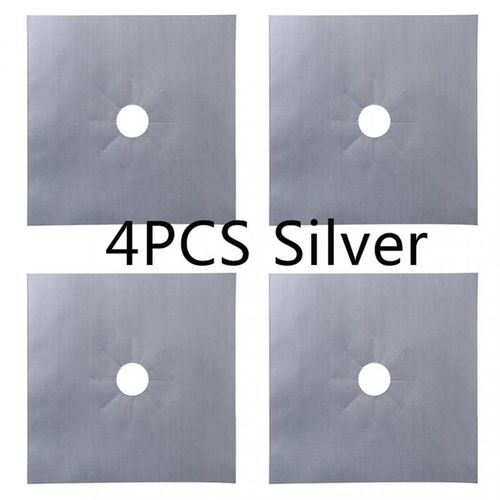 Tampon de Protection pour Cuisinière à Gaz,Résistant à l'Huile,Livres de Surface,Antiadhésif,Réutilisable,4 Pièces/Ensemble - Type 4pcs Sliver #B