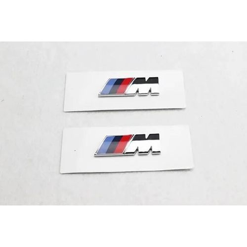 2 X Emblème En Métal Logo Bmw M Sigle Badge Chromé-4,5x1,5 Cm