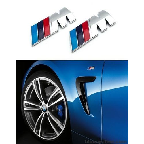 2 X Emblème Logo Bmw M Pour Coffre- 4,5x1,5 Cm