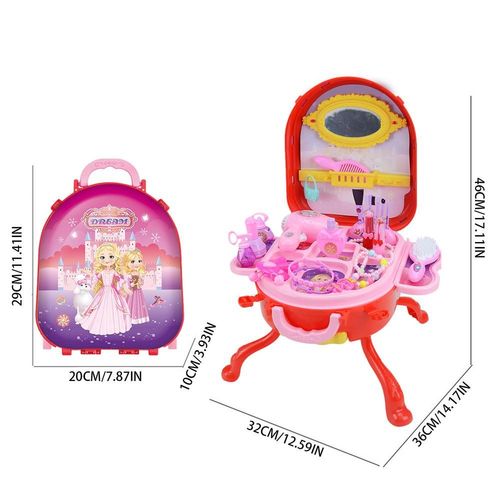 Accessoires De Cheveux Pour Filles,Jouets De Maquillage,Commode De Simulation,Jouets De Maison De Jeu Pour Enfants,Valise De Voyage De Princesse,Ensemble De Vanité,Jouets De Simulation #A