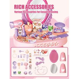 Coiffeuse Et Boîte À Bijoux De Maquillage Pour Enfants,Jouet De Simulation Pour Fille,Maison,Cadeau D'anniversaire Pour Bébé,3 À 4 Ans,5 À 6 Ans,30 Pièces - Type Pink 9222