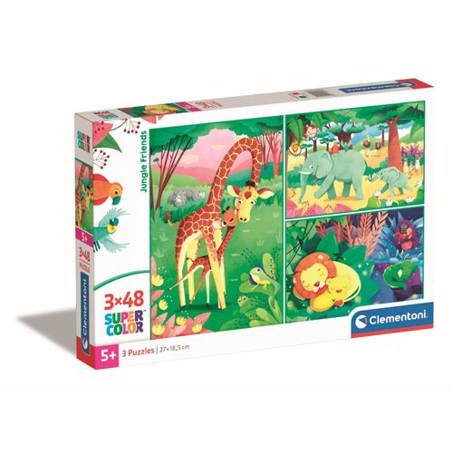 Puzzle Enfant 3x48 Pièces - Animaux De La Savane Et Leur Petit
