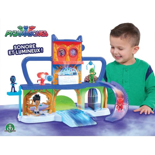 Pj Mask Pjm - Playset Quartier Général Avec Véhicule + Figurine Yoyo
