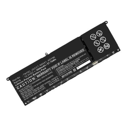 DLH - Batterie de portable (équivalent à : Dell JGCCT, Dell N9XX1, Dell TN70C, Dell XDY9K) - lithium-polymère - 3800 mAh - 58 Wh - pour Dell Inspiron 14 Plus 7420; Vostro 15 3510, 5510
