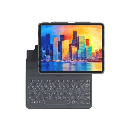 ZAGG Pro Keys - Clavier et étui - rétro-éclairé - Bluetooth - Suisse - Charbon clavier, Charbon étui - pour Apple 12.9-inch iPad Pro (3ème génération, 4ème génération, 5ème génération)