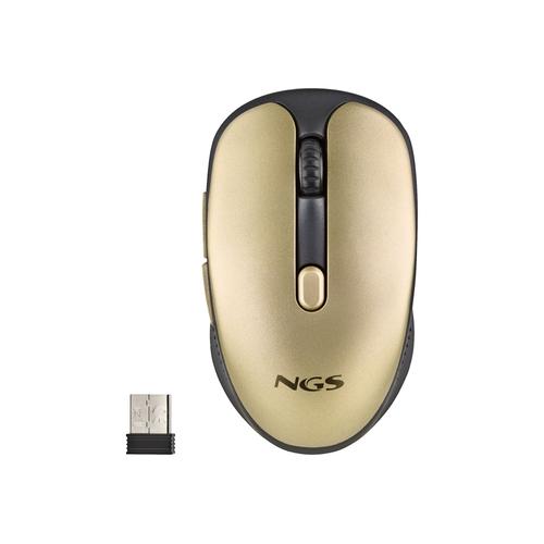 NGS Evo - Souris - rechargeable - pour droitiers - optique - 6 boutons - sans fil - 2.4 GHz - récepteur sans fil USB - or rouillé - boîte de suspension