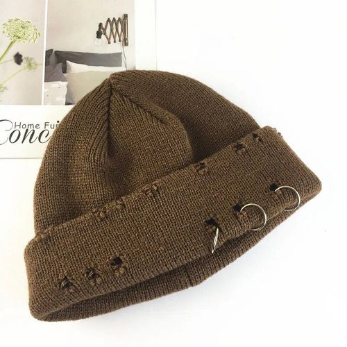 Chapeau D'optique Chaud Unisexe,Bonnets Troués,Casquette Basique,Skullies Unisexes,Mode Hip Hop,Femmes,Harajuku,Automne,Hiver,Pj009